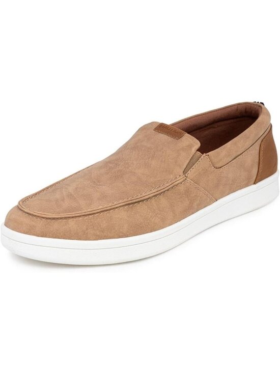?Men\'s Tan Smooth Patro Canvas Slip-On Comfortable Low Top Lightweight Fashion